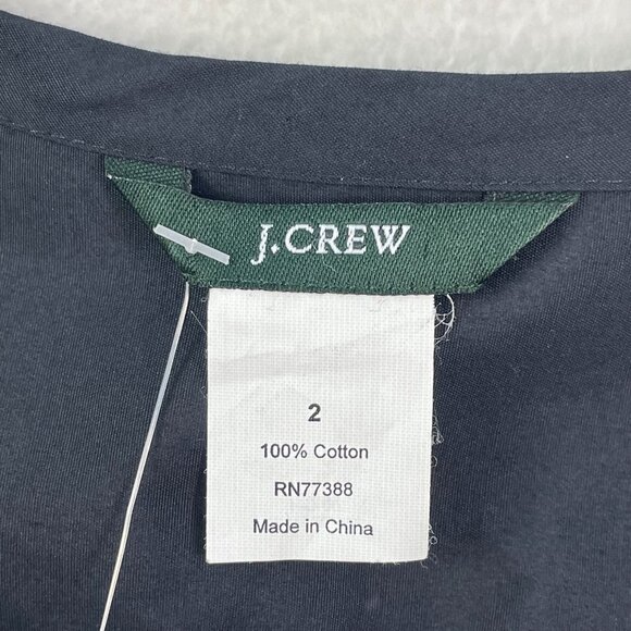 NEW J Crew Womens Size 2 Black Ruffle Front Button Up Shirt Long Sleeve Top - Picture 3 of 8